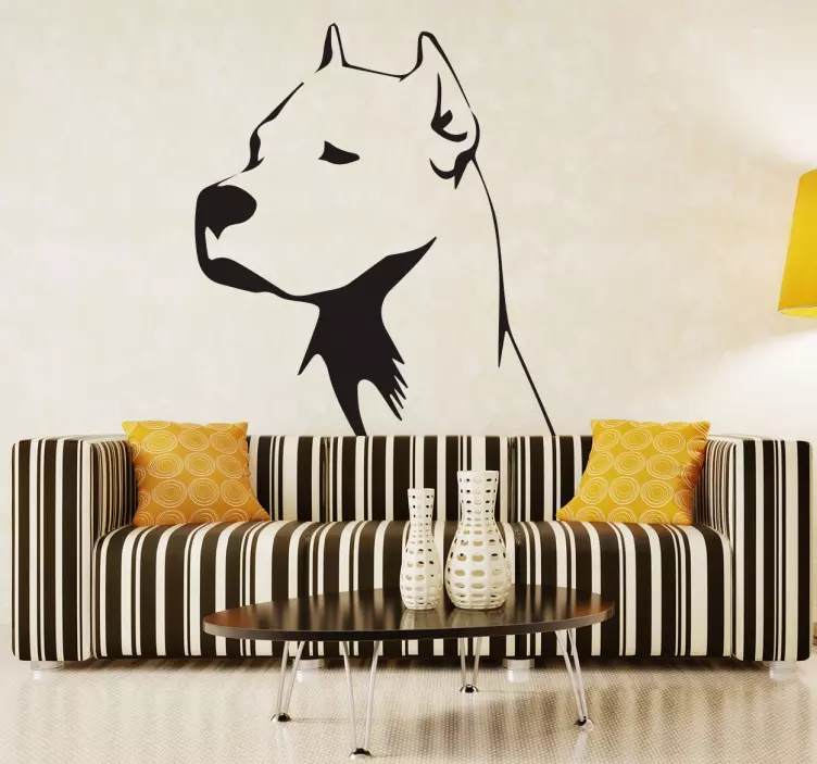 Wandtattoo Hund Schwarz Weiss - TenStickers