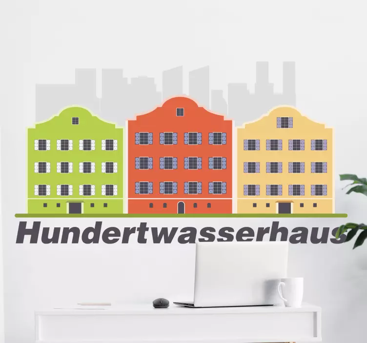 Aufkleber Hundertwasserhaus österreich - TenStickers