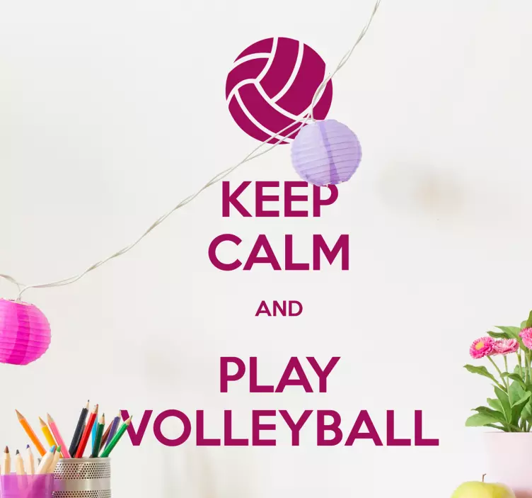 Wandtattoo Keep Calm Play Volleyball - TenStickers