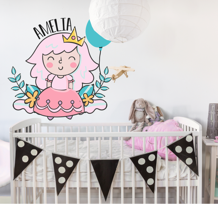 Wandtattoo Kinderzimmer anpassbare prinzessin - TenStickers