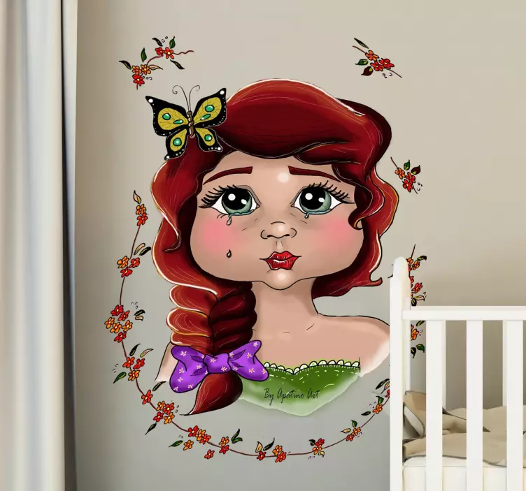 Wandtattoo Kinderzimmer schmetterling mädchen abbildung - TenStickers