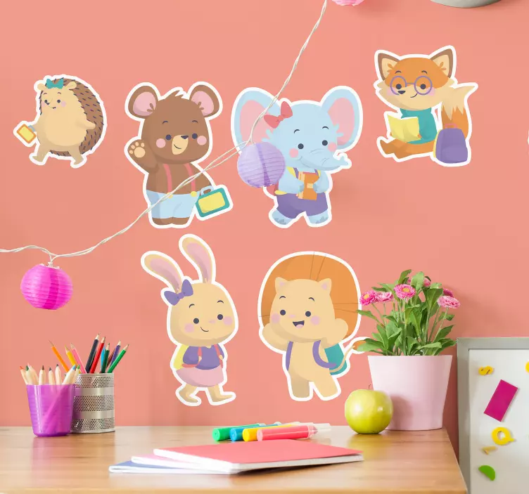 Wandtattoo Kinderzimmer bezaubernde tierfreunde - TenStickers