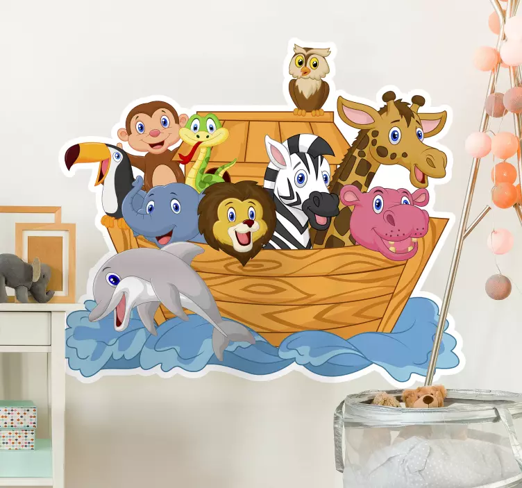 Wandtattoo Kinderzimmer bunte tierfiguren - TenStickers