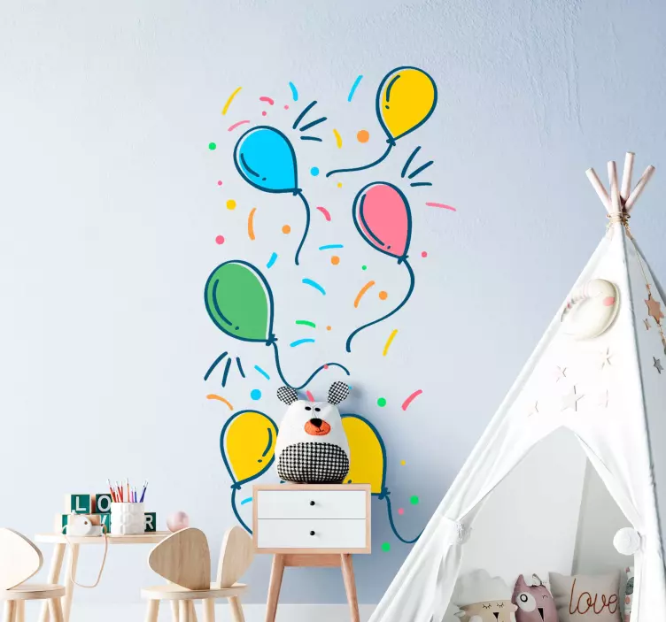 Wandtattoo Kinderzimmer buntes ballondesign - TenStickers