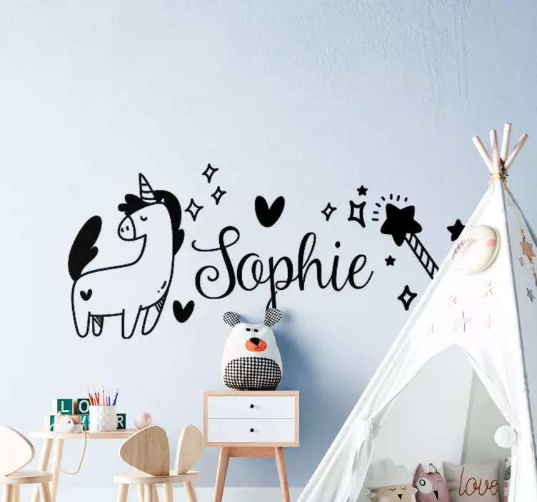 Wandtattoo Kinderzimmer einhorn magisches design - TenStickers