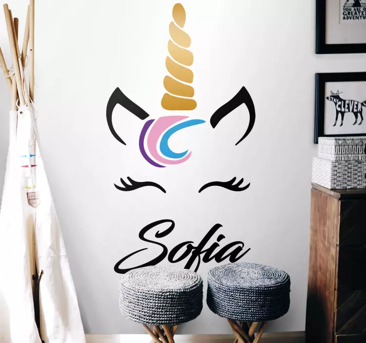 Wandtattoo Kinderzimmer einhorngesichtsanpassung - TenStickers