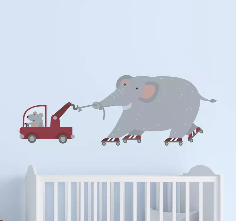 Wandtattoo Kinderzimmer elefant und maus - TenStickers