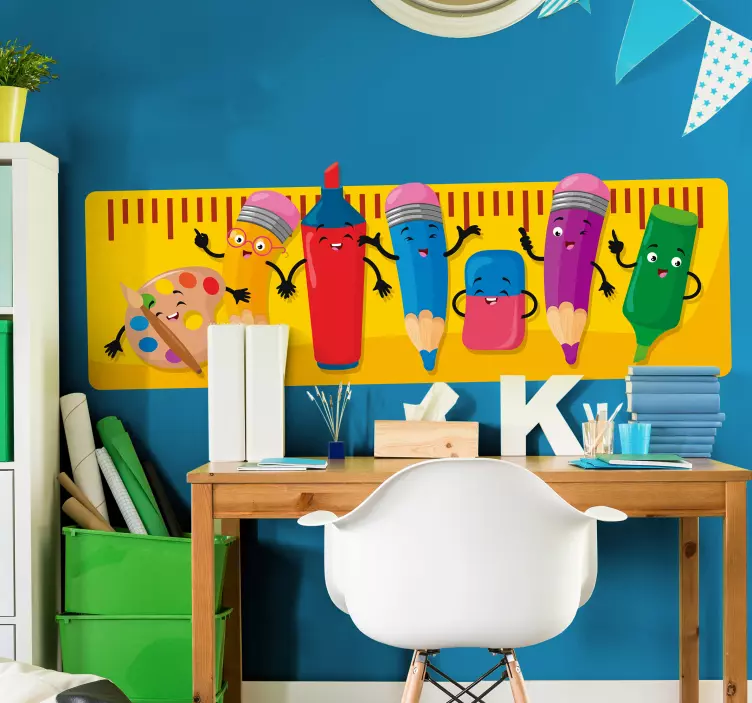 Wandtattoo Kinderzimmer fröhliche briefpapierfiguren - TenStickers