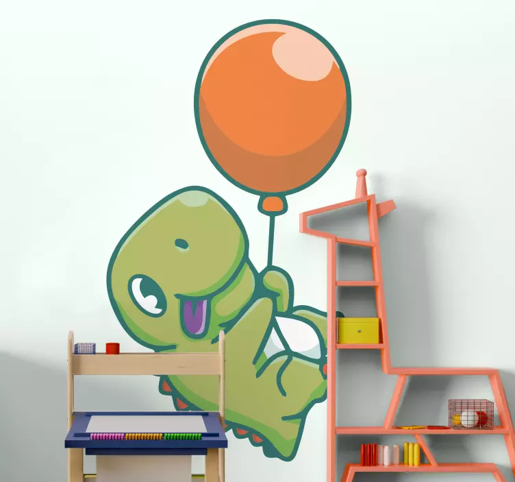 Wandtattoo kinderzimmer fröhlicher dinosaurier ballon - TenStickers