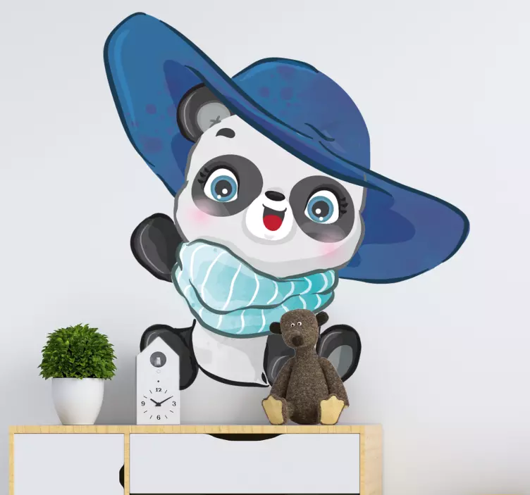 Wandtattoo kinderzimmer glücklicher panda charakter - TenStickers