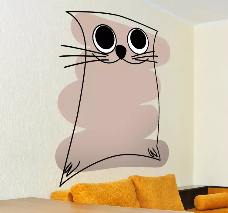 Wandtattoo Kinderzimmer lächelnde Katze - TenStickers