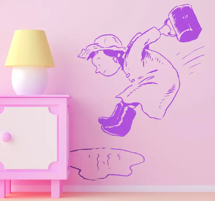 Wandtattoo Kinderzimmer Mädchen in Pfütze - TenStickers