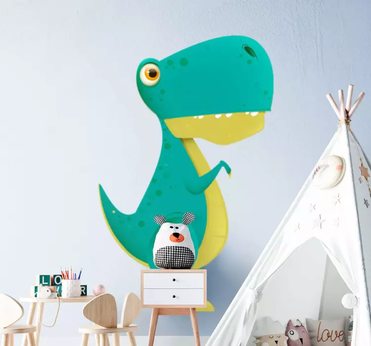 Wandtattoo kinderzimmer mit verspieltem dinosaurier - TenStickers