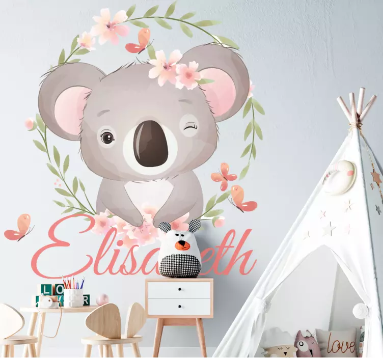 Wandtattoo kinderzimmer niedliche koala illustration - TenStickers