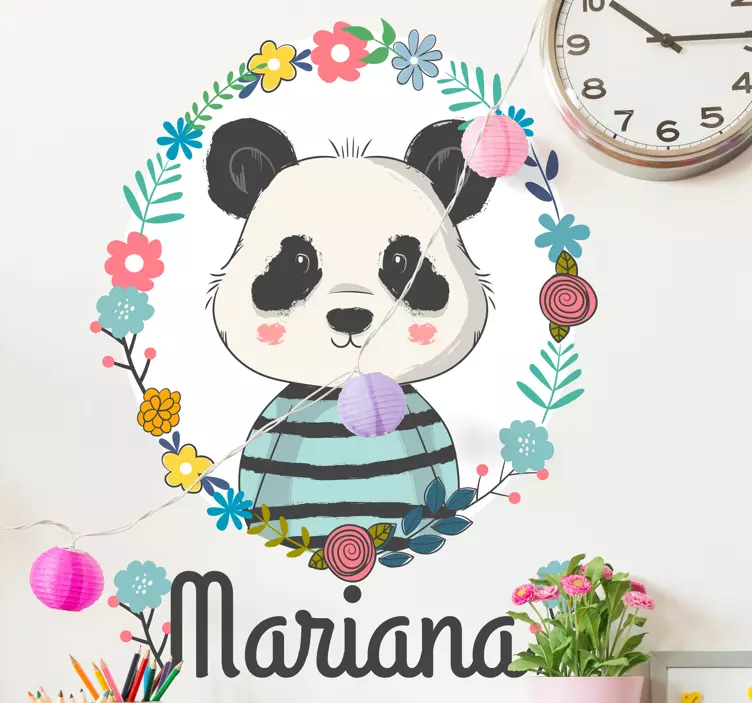 Wandtattoo Kinderzimmer niedliche panda-illustration - TenStickers