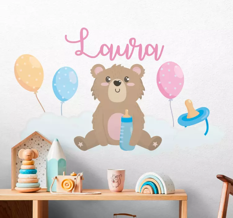 Wandtattoo Kinderzimmer süßer teddybär - TenStickers