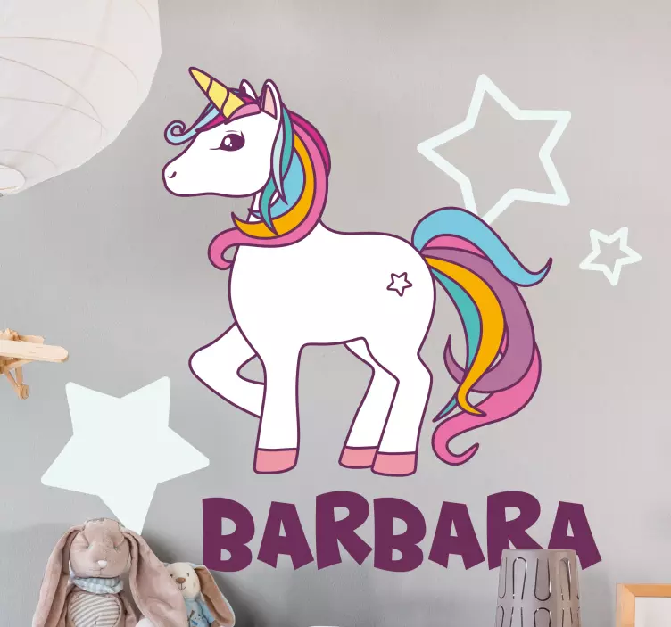 Wandtattoo kinderzimmer süßes einhorn design - TenStickers