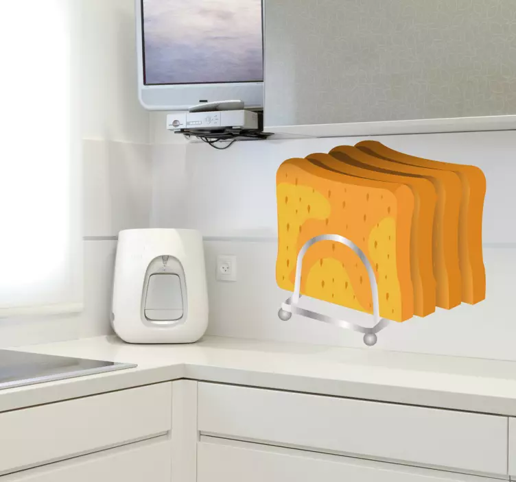 Wandtattoo Küche Halter mit Brot - TenStickers