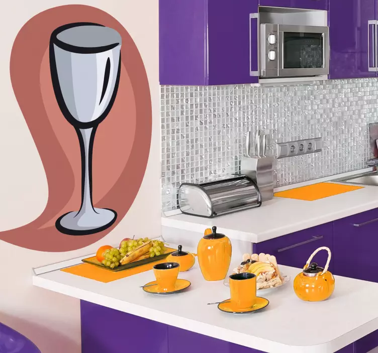 Wandtattoo Küche Weinglas - TenStickers