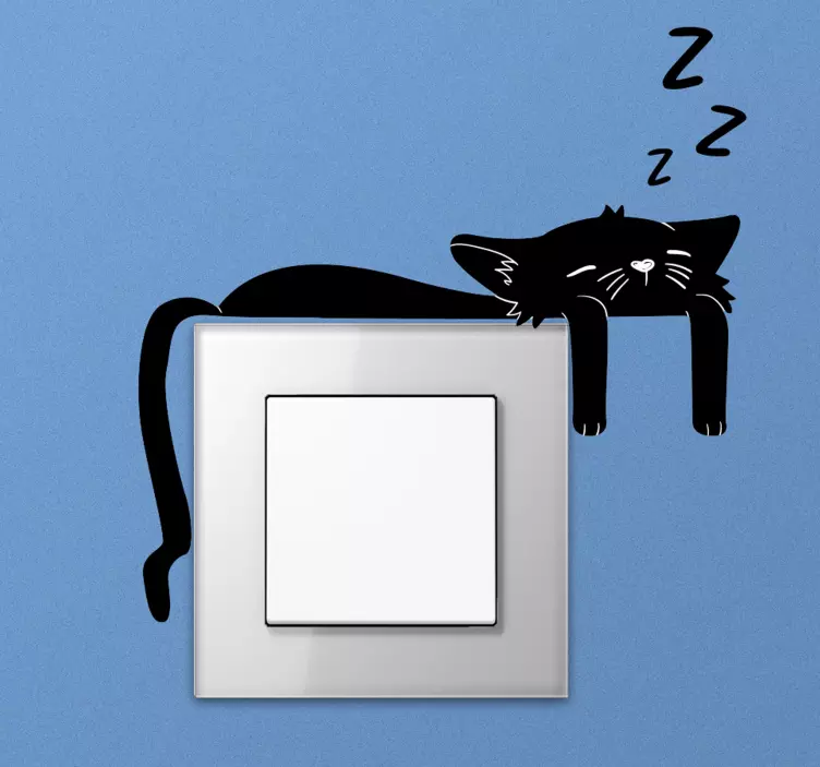 Lichtschalter Symbol Aufkleber Schwarze katze - TenStickers