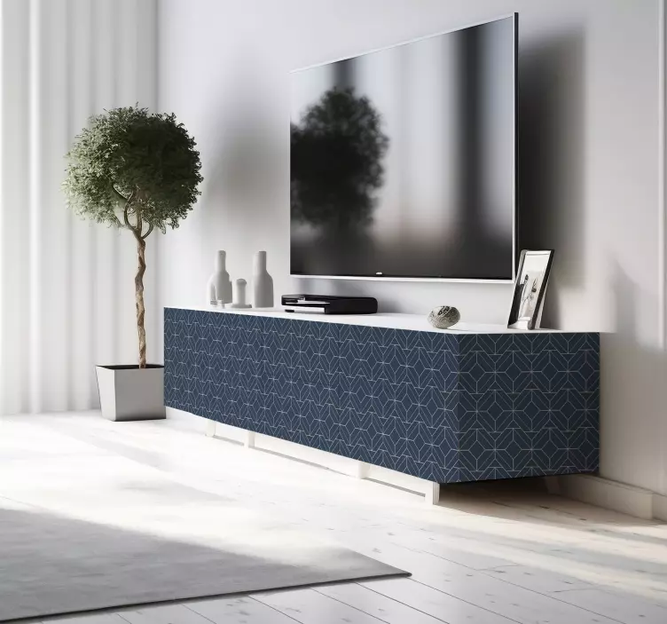 Wandtattoo Linien Muster Art Deco blau - TenStickers