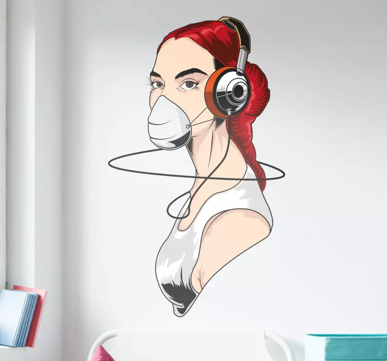 Wandtattoo Love Music Mädchen - TenStickers