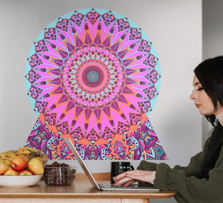Aufkleber für die Wand Mandala-dreieck-design - TenStickers