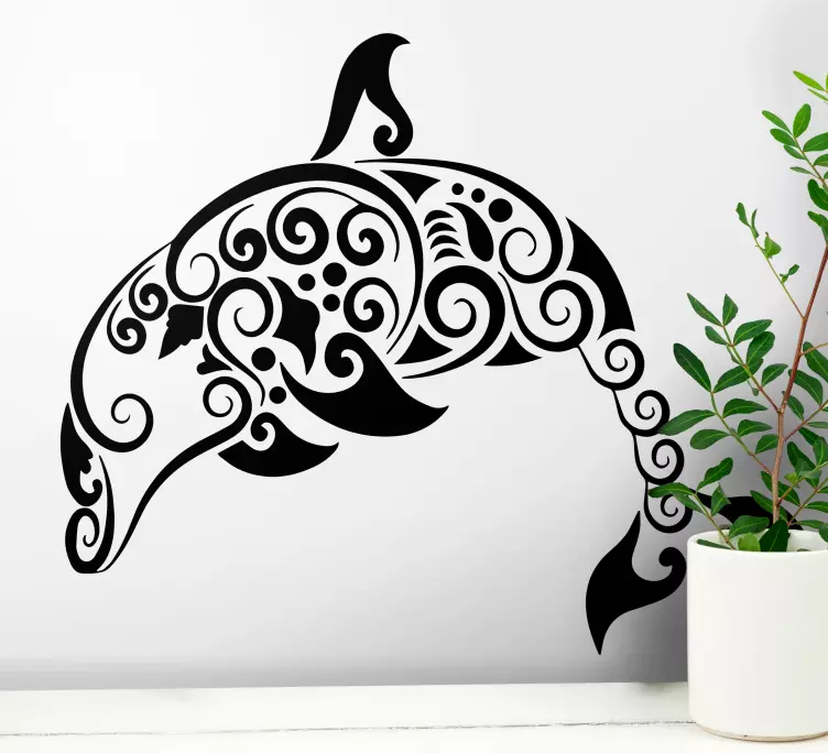 Aufkleber Marine Delphin umriss - TenStickers