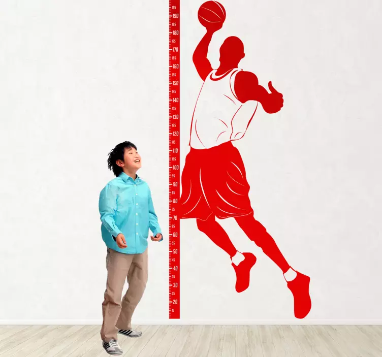 Wandtattoo Maßband Basketball - TenStickers