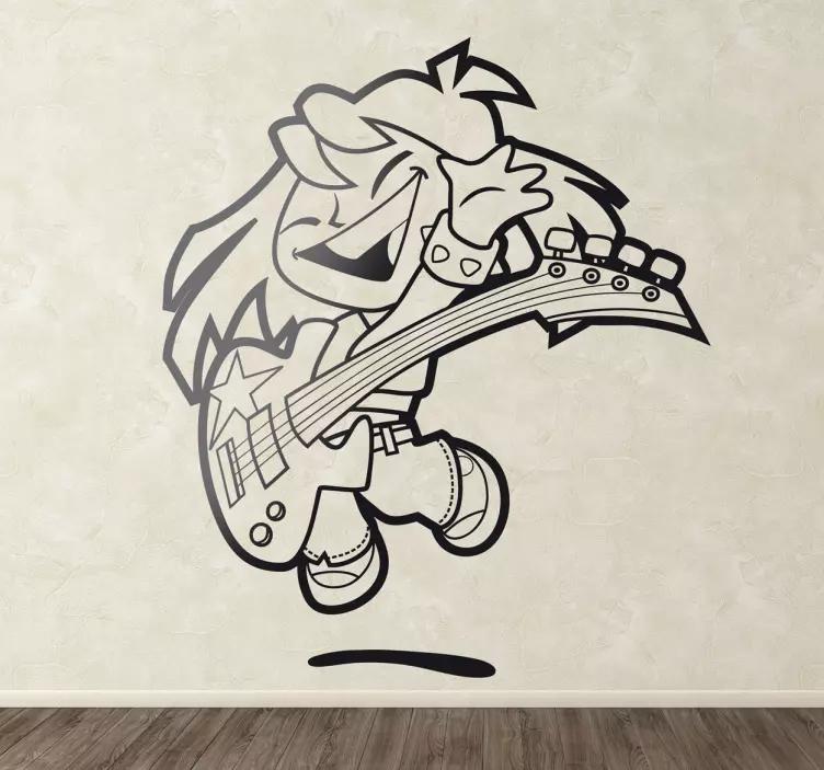 Wandtattoo Musik Kind mit E-Gitarre - TenStickers
