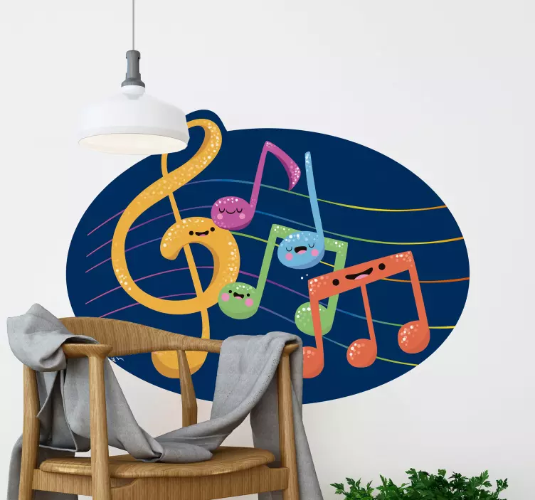 Wandtattoo Musik lebendige musikalische symbole - TenStickers