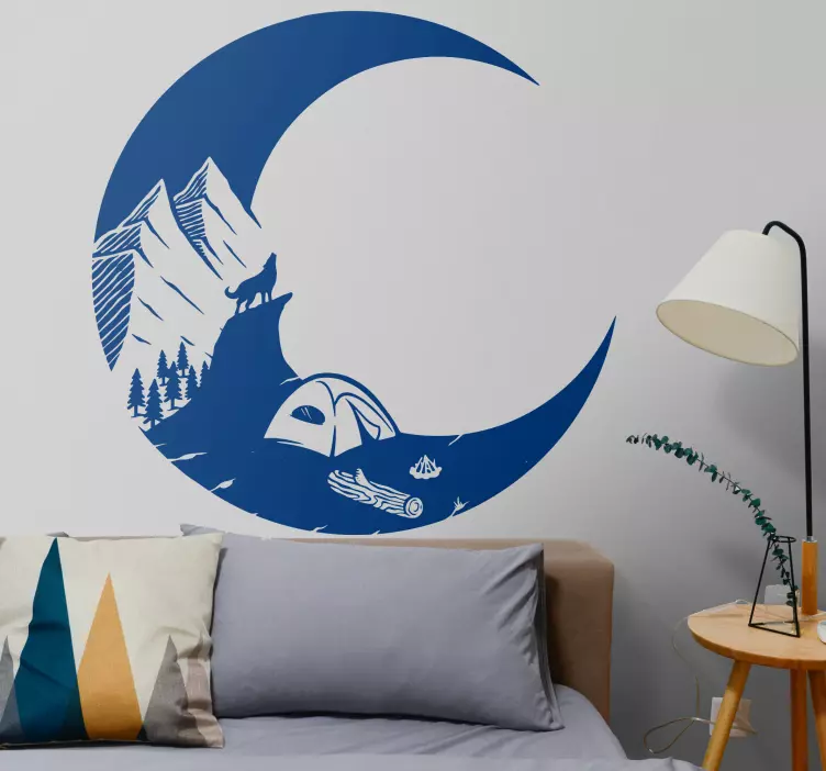 Wandtattoo Natur campingszene in den bergen - TenStickers