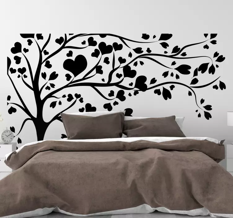 Wandtattoo natur herzverzierter baum - TenStickers