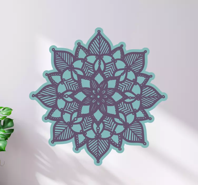 Wandtattoo Wohnzimmer kompliziertes blumenmandala - TenStickers