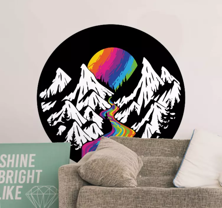 Wandtattoo Natur regenbogenbergszene - TenStickers