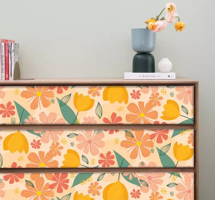 Wandtattoo Ornament botanisch strukturiertes finish - TenStickers