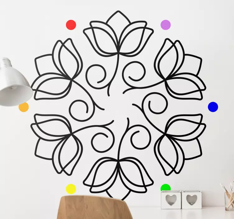 Wandtattoo ornament florales wirbelmotiv - TenStickers