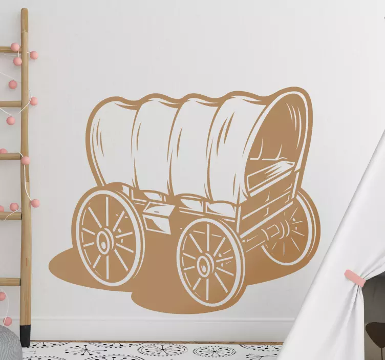 Wandtattoo Ornament vintage-wagen - TenStickers