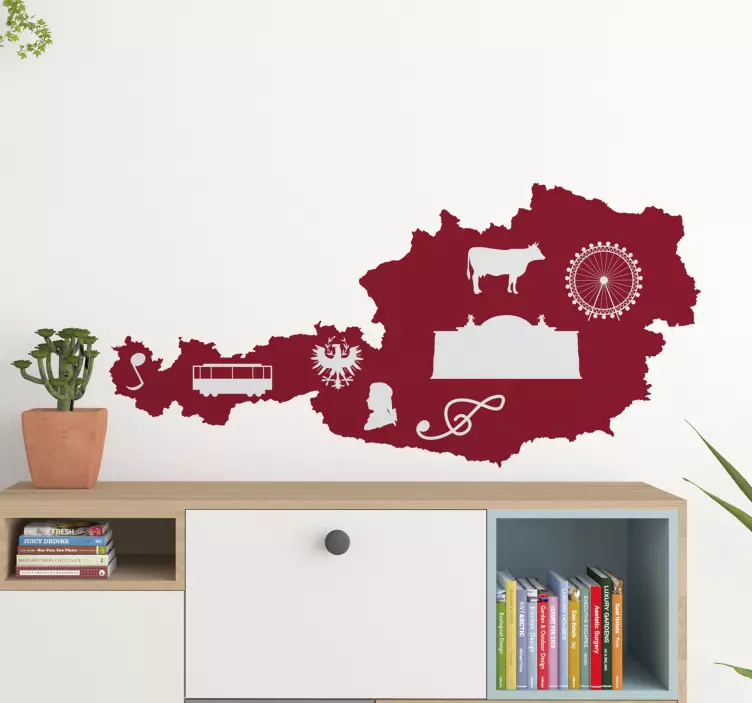 Aufkleber Österreich Karte typisch - TenStickers