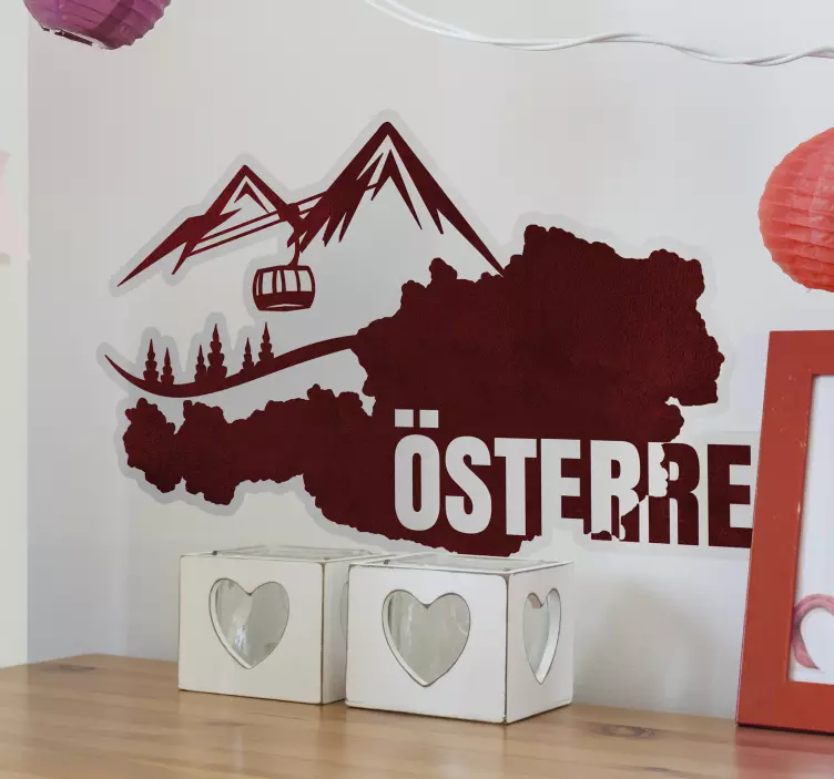 Aufkleber österreichische Karte mit Bergen - TenStickers