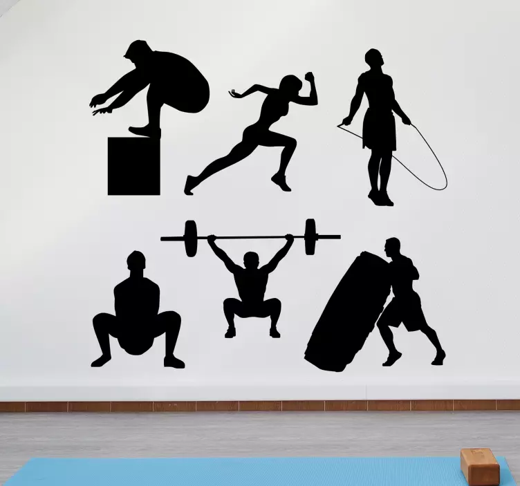 Wandtattoo Mensch Fitnessgewichte trainieren - TenStickers