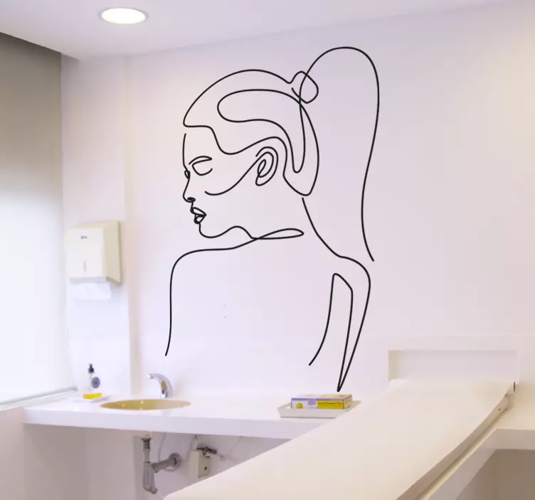 Wandtattoo Mensch Frauen elegante linie kunststil für geschäfte - TenStickers