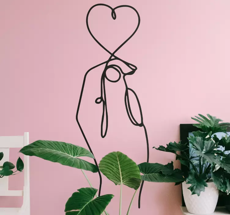 Wandtattoo Mensch Minimalistische hand, die herz hält - TenStickers