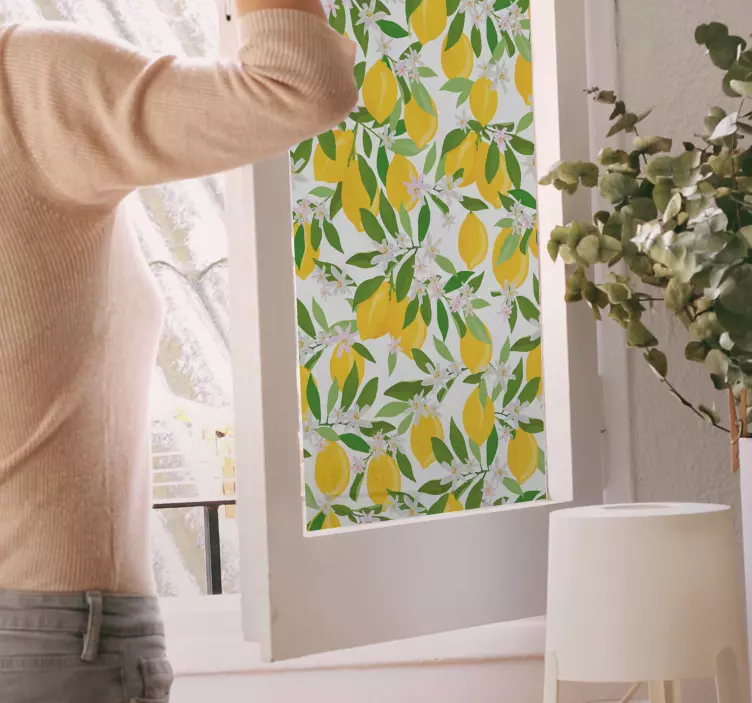 Wandtattoo pflanzen lebhaftes zitronenmuster - TenStickers