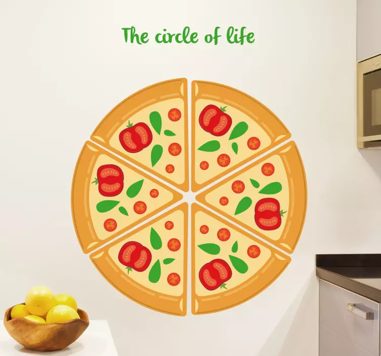 Wandtattoo Pizza Circle of Life - TenStickers