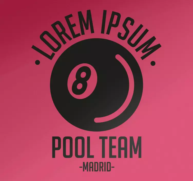 Wandtattoo Pool Team Billard - TenStickers