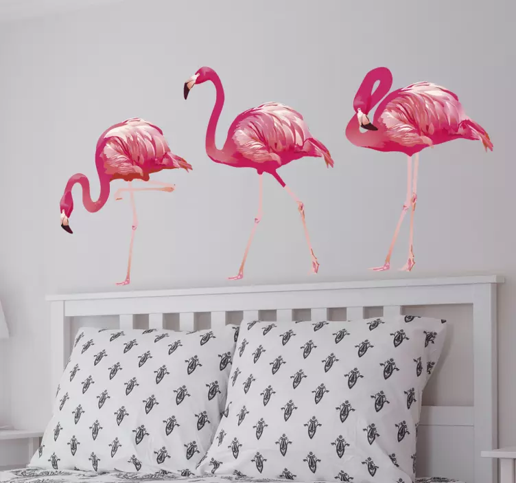 Wandtattoo realistische Flamingos - TenStickers