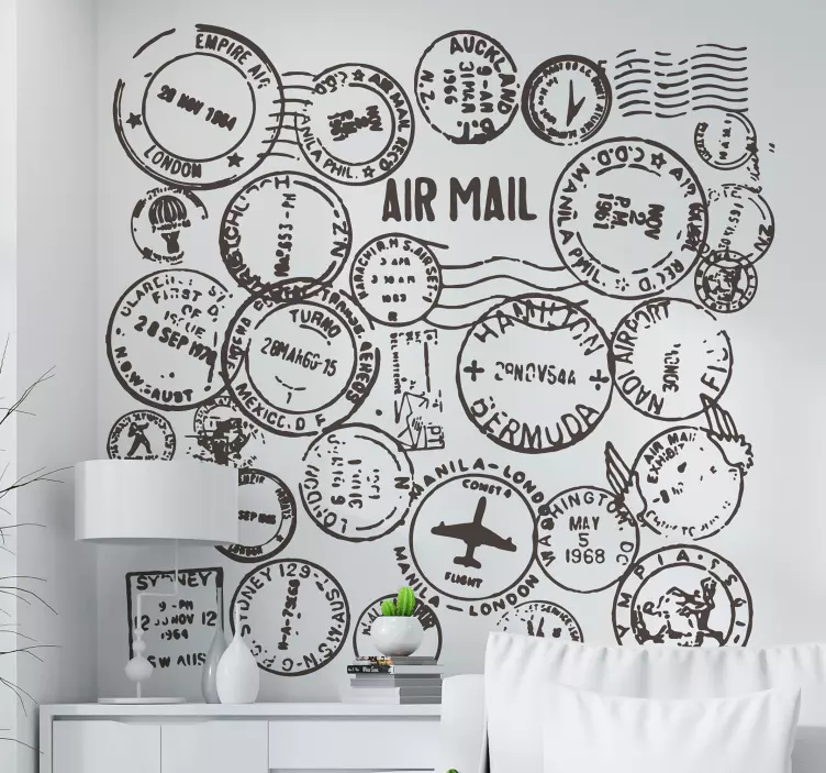 Wandtattoo Reisepass Stempel - TenStickers