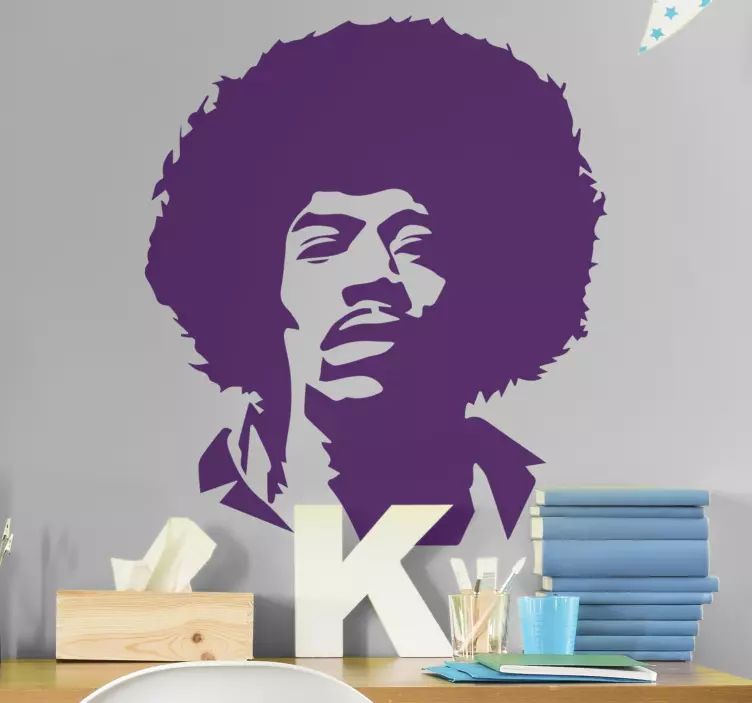 Vintage Aufkleber Jimi hendrix silhouette - TenStickers
