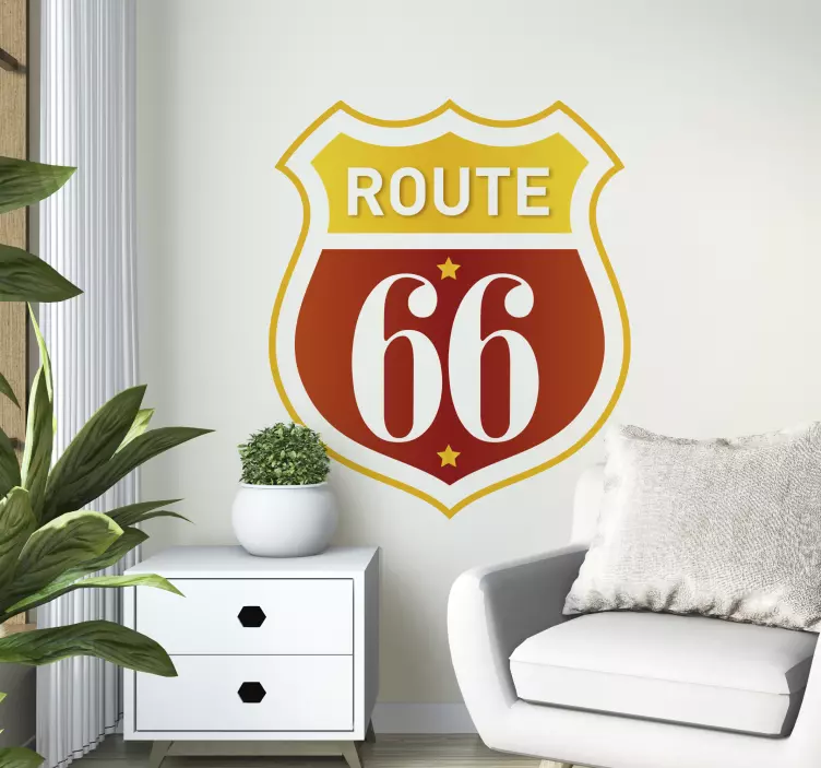 Wandtattoo Retro Route 66 - TenStickers